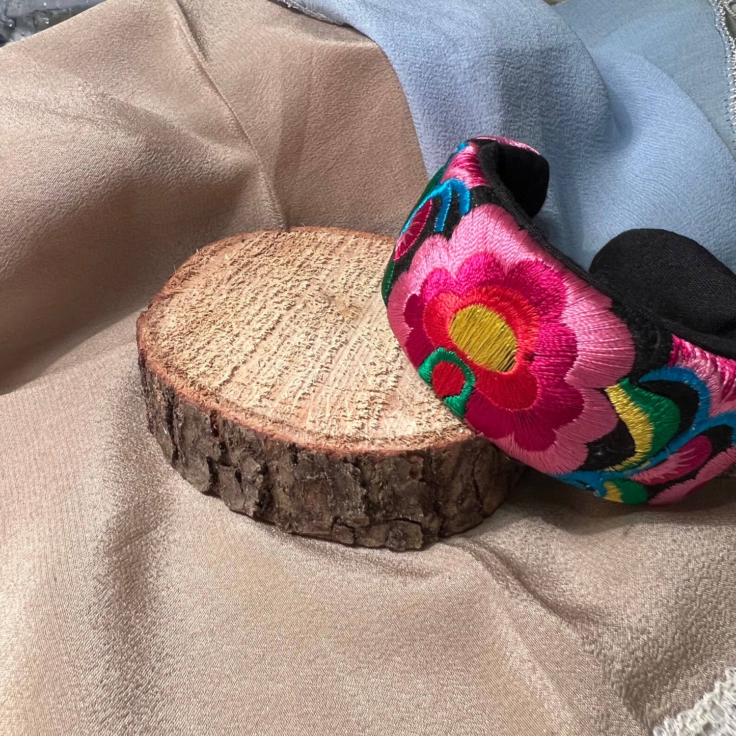 Flower Embroidered Elegance Cuff Bracelets - Assortment Pack