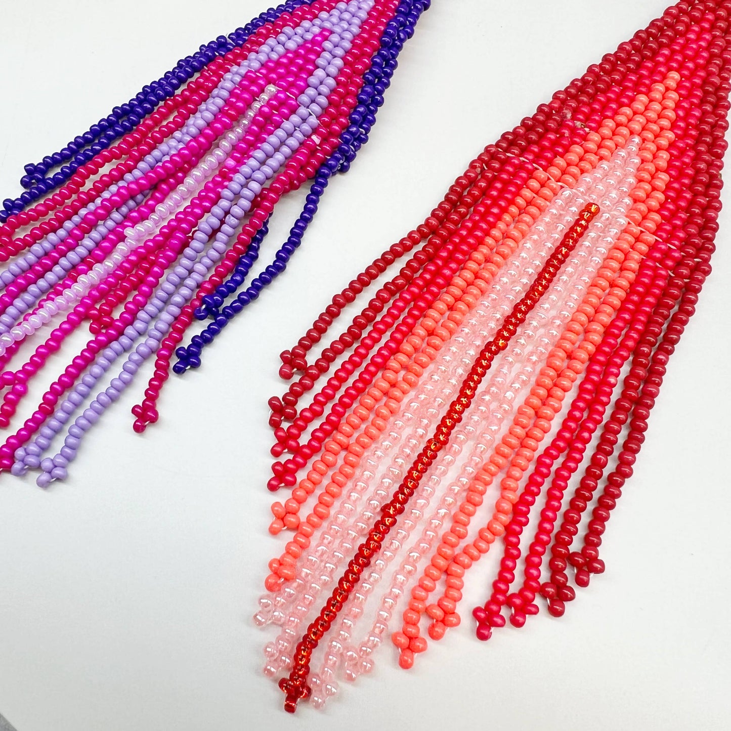 Beaded BoHo Fringe Earrings - 6 Pcs