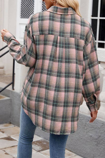 Button Up Plaid Long Sleeves Shirt MD135