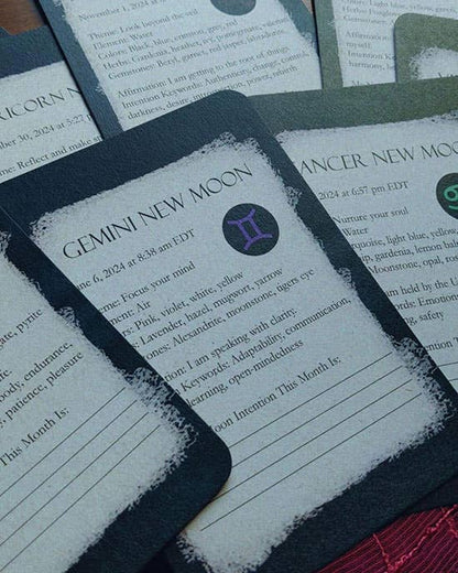 2024 New Moon Intention Cards