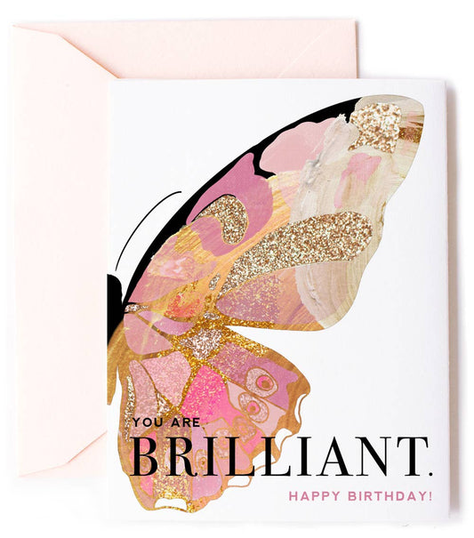 Brilliant Butterfly, Stylish Happy Birthday Greeting Card